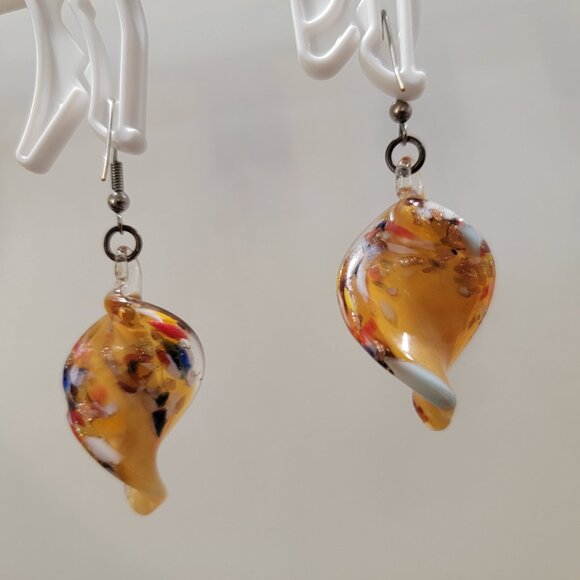 Vintage Murano Necklace Bracelet Earrings Set 24" Beaded Swirl - Picture 5 of 17